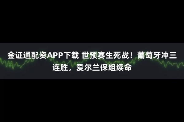 金证通配资APP下载 世预赛生死战！葡萄牙冲三连胜，爱尔兰保组续命
