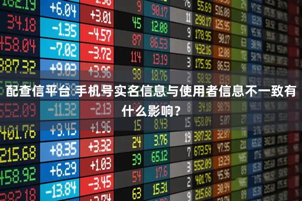 配查信平台 手机号实名信息与使用者信息不一致有什么影响？
