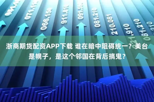 浙商期货配资APP下载 谁在暗中阻碍统一？美台是幌子，是这个邻国在背后搞鬼？